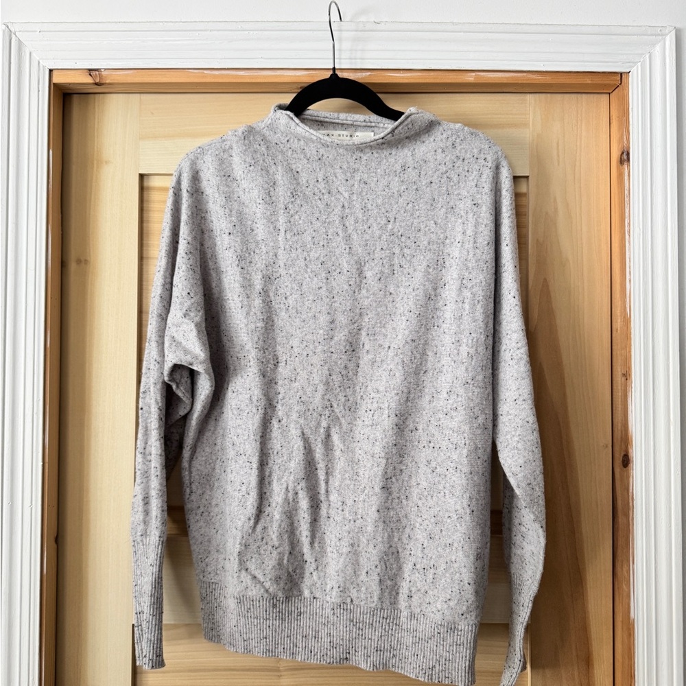 Max Studio Heathered Gray Crewneck Sweater